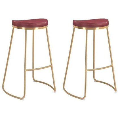 Bree Barstool (Set of 2) Burgundy & Gold