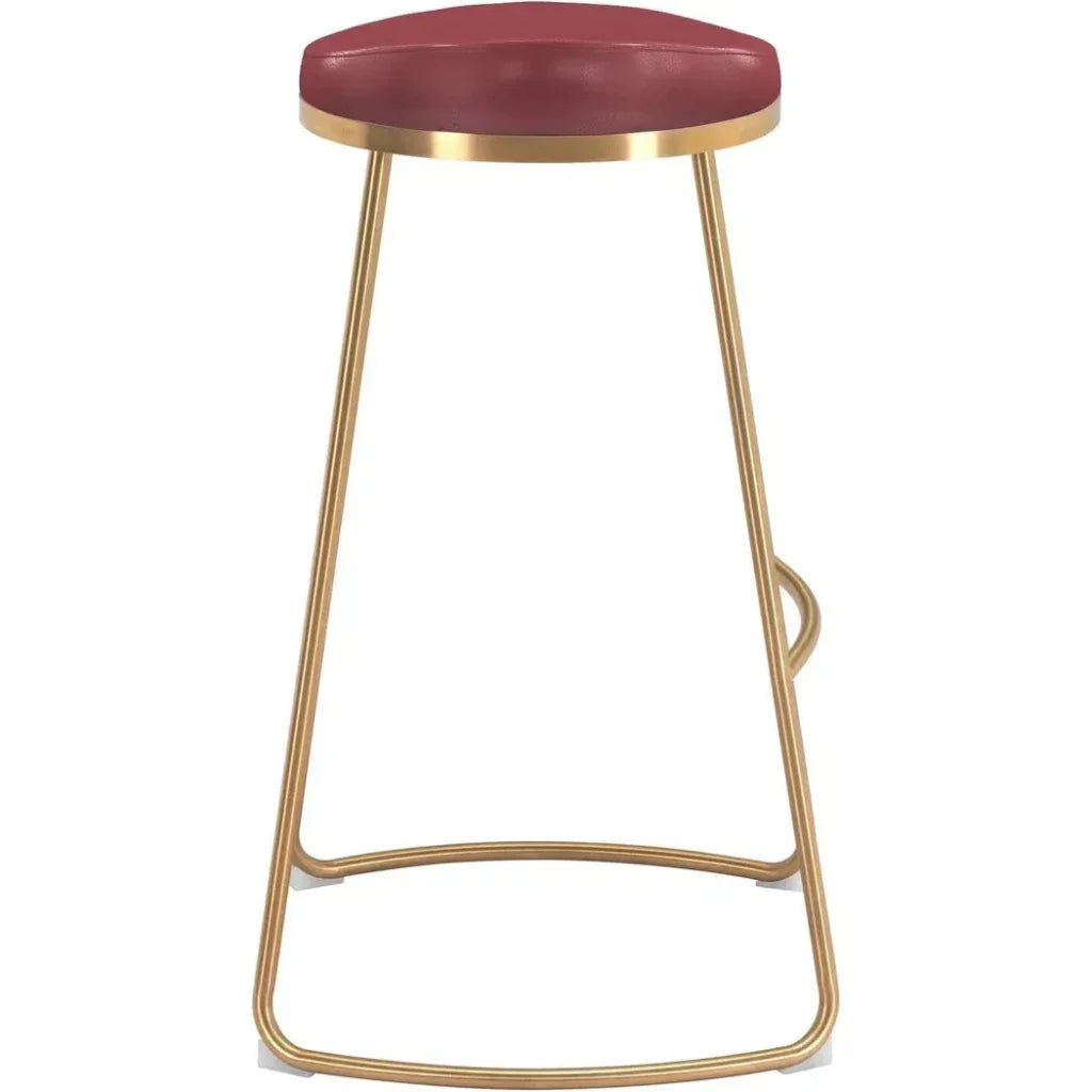 Bree Barstool (Set of 2) Burgundy & Gold