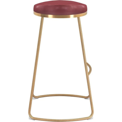 Bree Barstool (Set of 2) Burgundy & Gold
