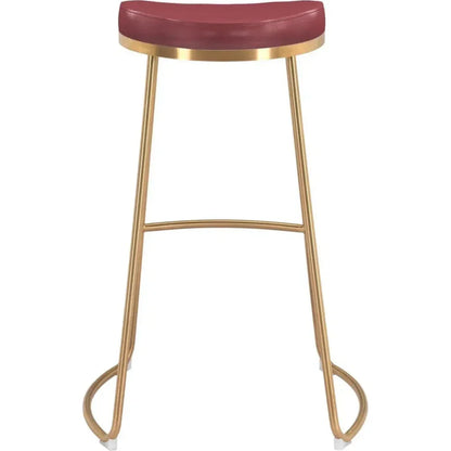 Bree Barstool (Set of 2) Burgundy & Gold