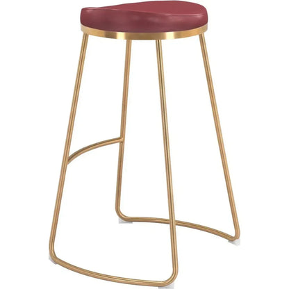 Bree Barstool (Set of 2) Burgundy & Gold