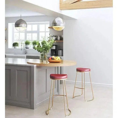 Bree Counter Stool 2PC Burgundy & Gold