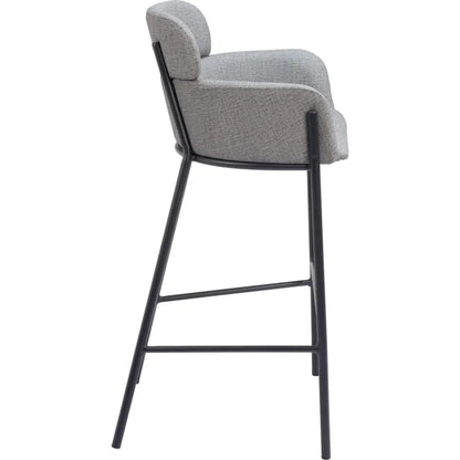 Bremor Slate Gray Polyurethane Barstool