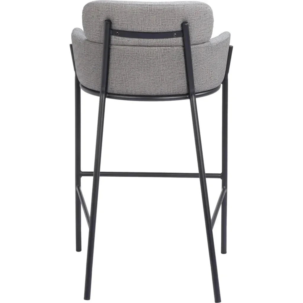 Bremor Slate Gray Polyurethane Barstool