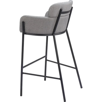 Bremor Slate Gray Polyurethane Barstool