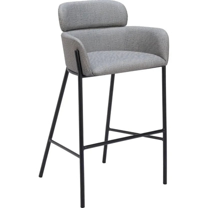 Bremor Slate Gray Polyurethane Barstool