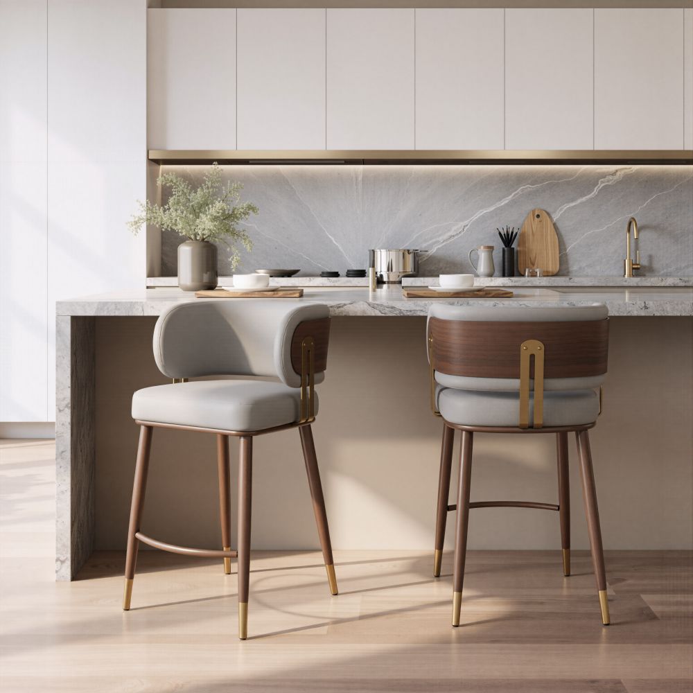 Brew Faux Leather Counter Stool