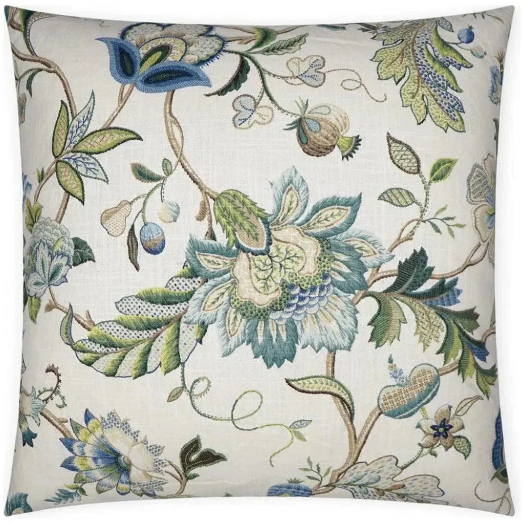Brissac Floral Blue Green Large Throw Pillow Insert