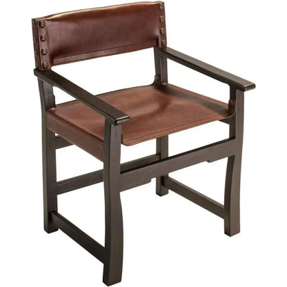 Brown Leather Dining Chair Taura With Arms