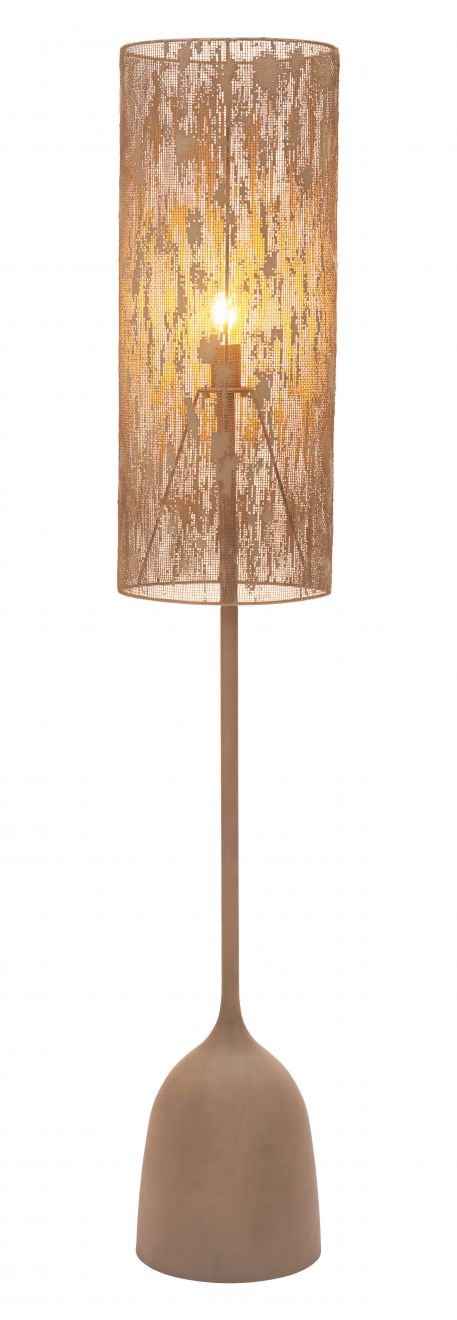 Buff Steel Brown Floor Lamp