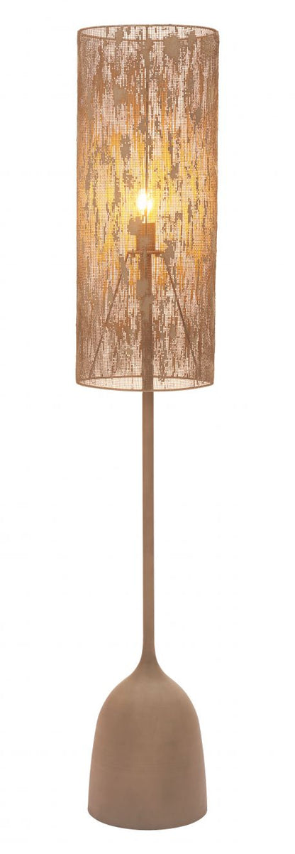 Buff Steel Brown Floor Lamp