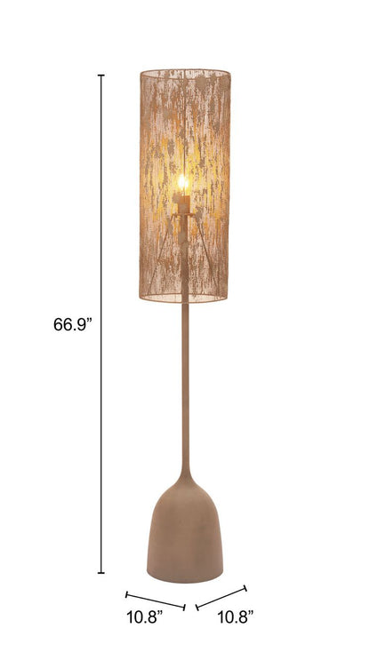 Buff Steel Brown Floor Lamp