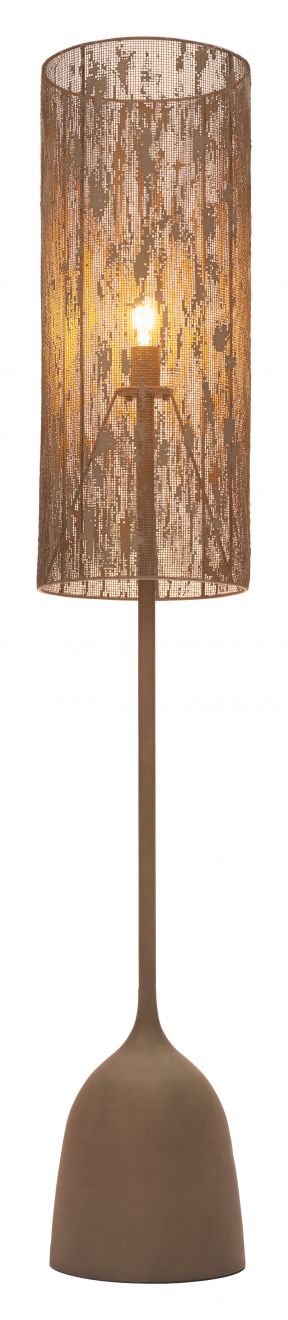 Buff Steel Brown Floor Lamp