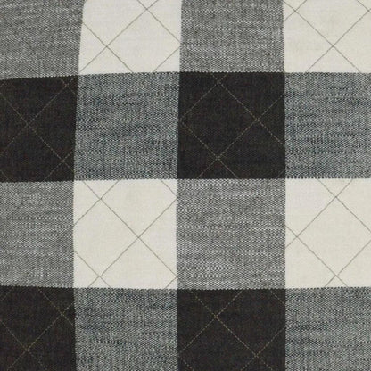Buffalo Quilt Black Throw Pillow With Insert