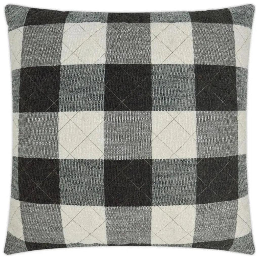 Buffalo Quilt Black Throw Pillow With Insert