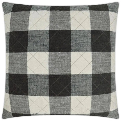 Buffalo Quilt Black Throw Pillow With Insert