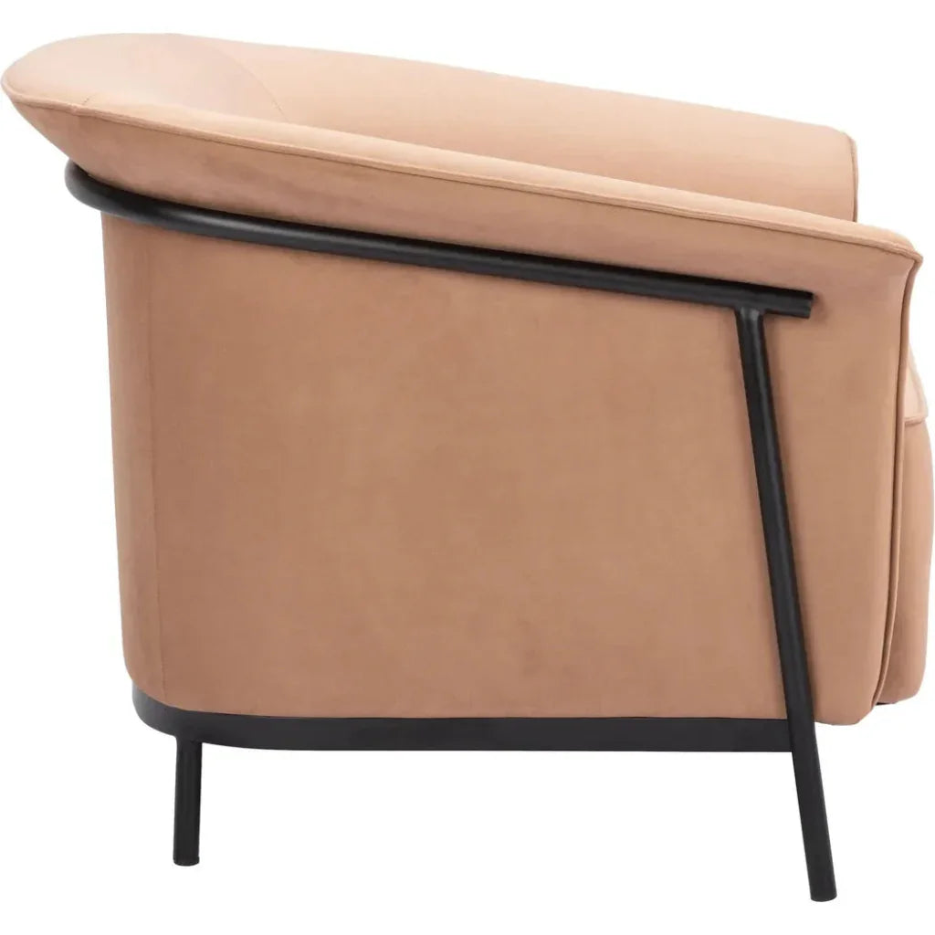 Burry Steel Tan Accent Arm Chair