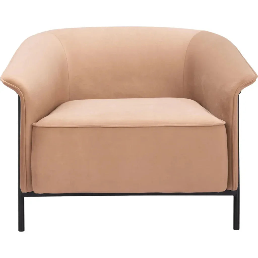 Burry Steel Tan Accent Arm Chair