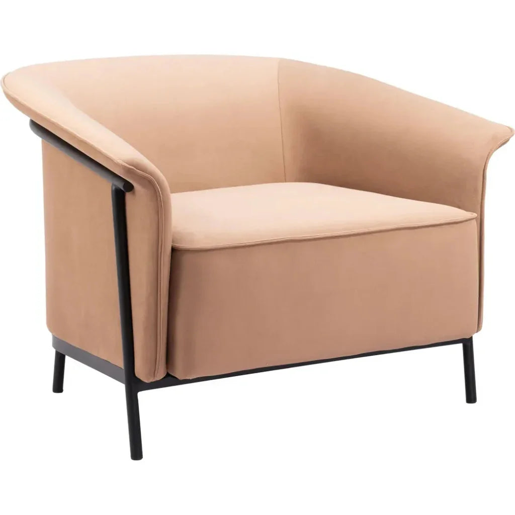 Burry Steel Tan Accent Arm Chair