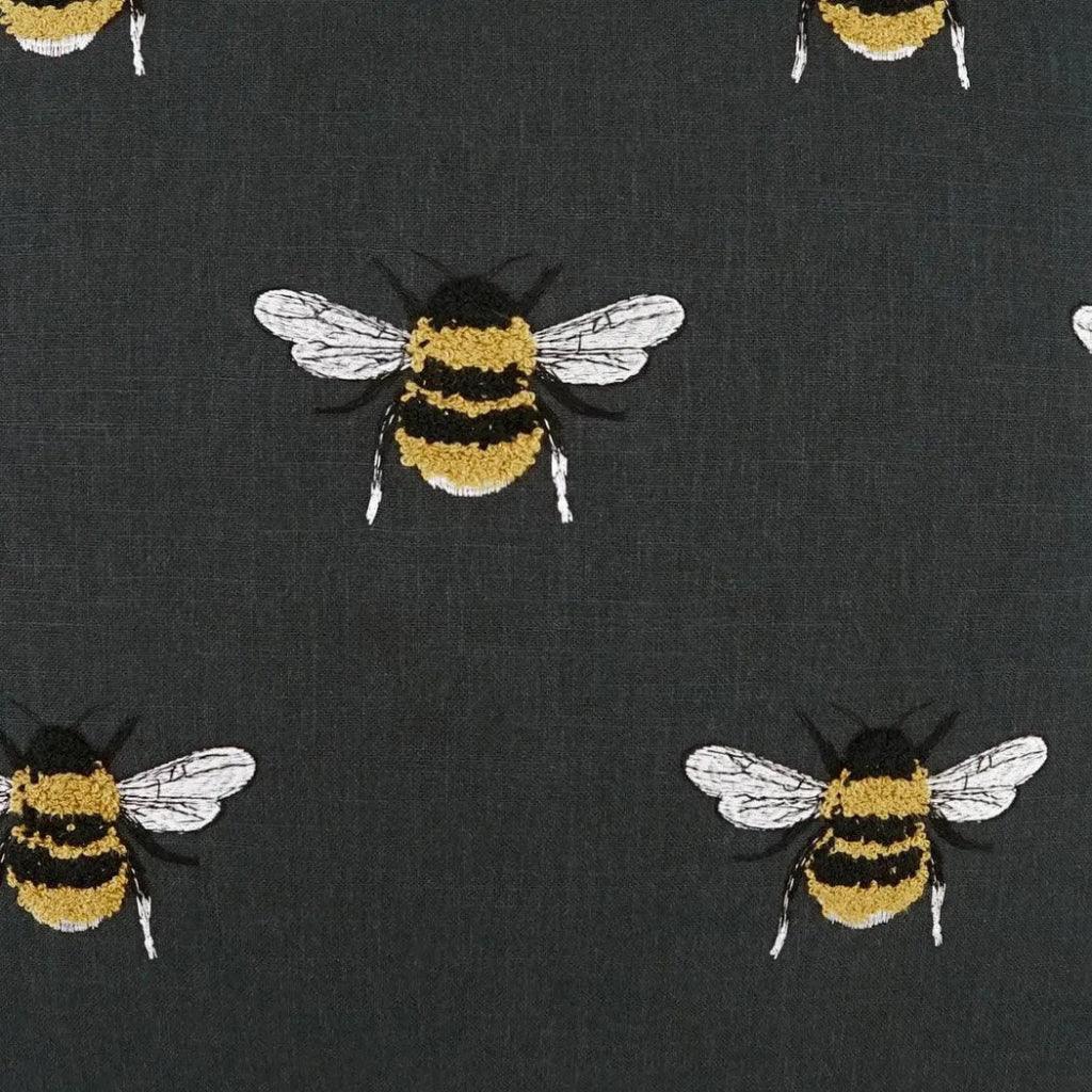 Busy Bee Charcoal Black Throw Pillow With Insert