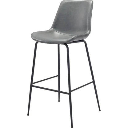 Byron Bar Chair Gray in Steel Frame