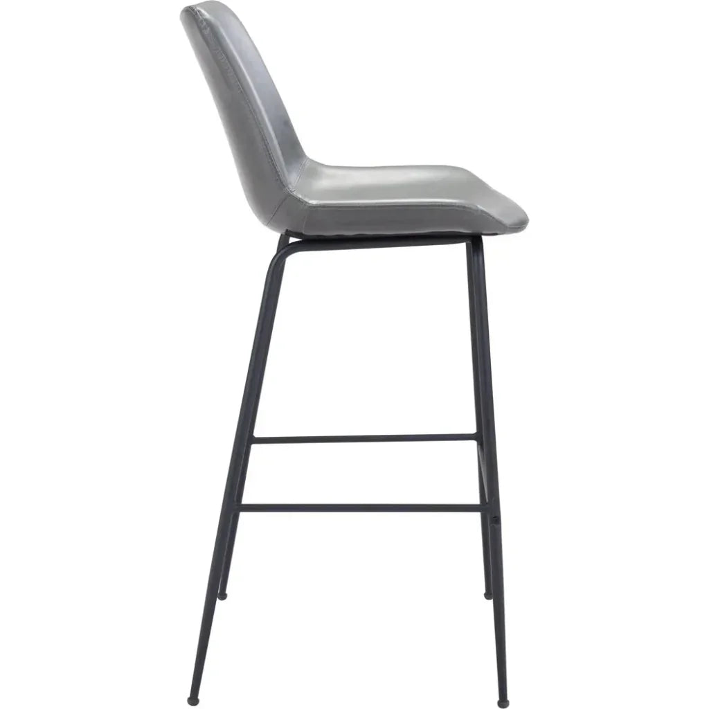 Byron Bar Chair Gray in Steel Frame