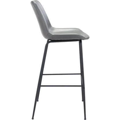 Byron Bar Chair Gray in Steel Frame