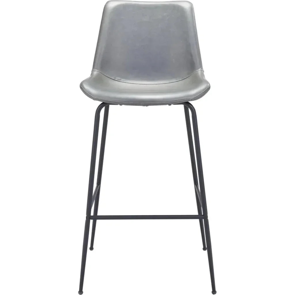 Byron Bar Chair Gray in Steel Frame