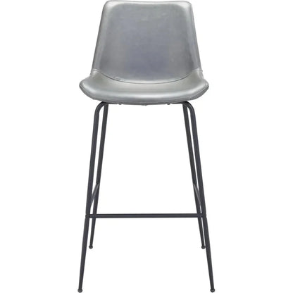 Byron Bar Chair Gray in Steel Frame