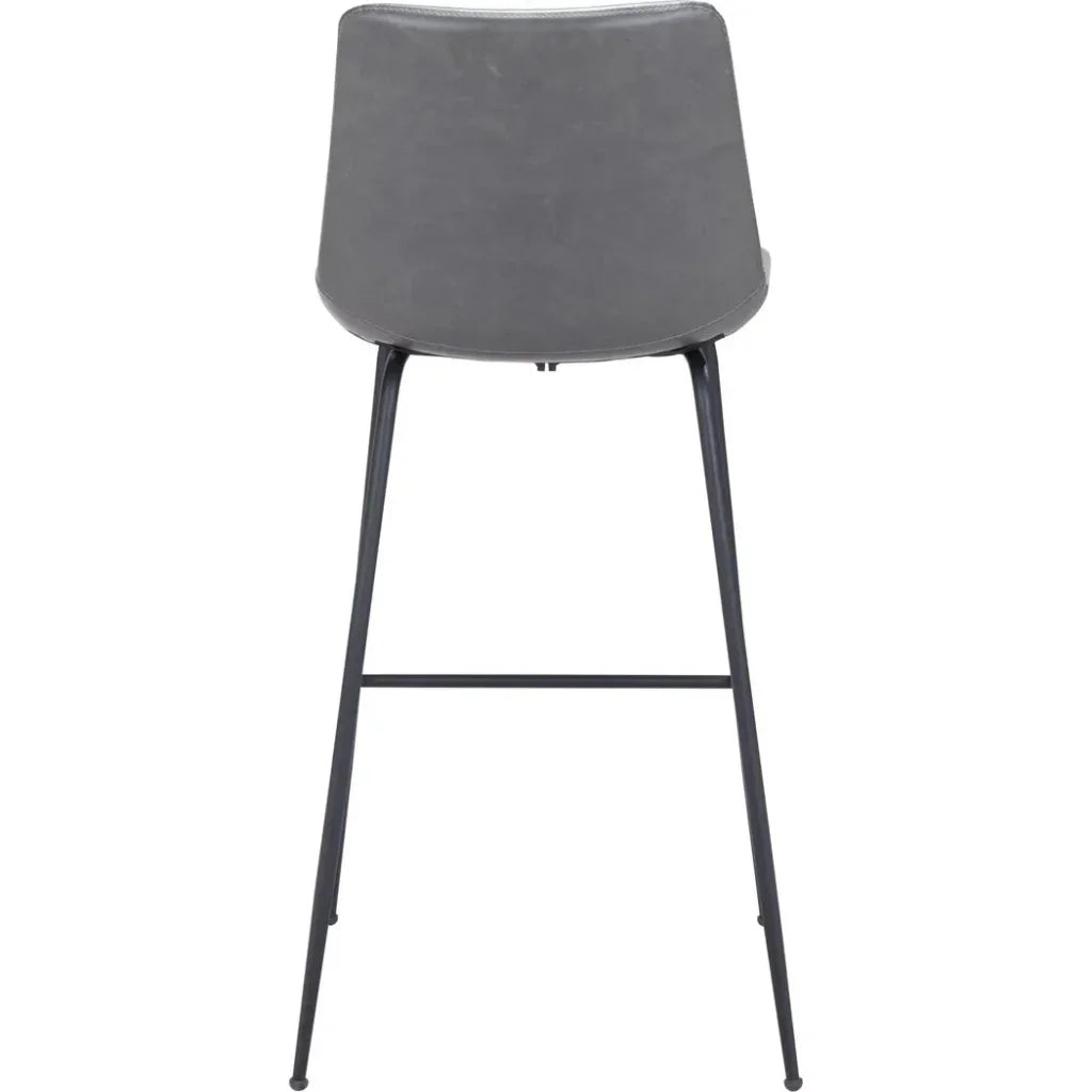 Byron Bar Chair Gray in Steel Frame