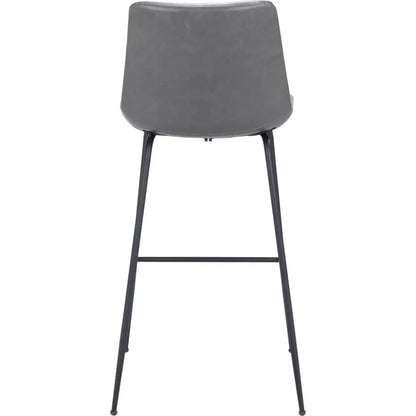 Byron Bar Chair Gray in Steel Frame