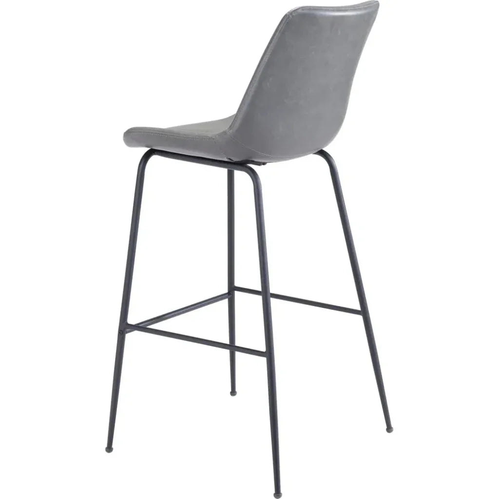 Byron Bar Chair Gray in Steel Frame