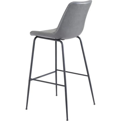 Byron Bar Chair Gray in Steel Frame