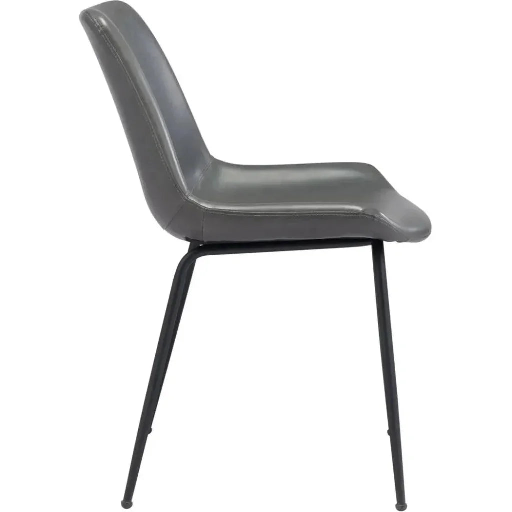Byron Leather Armless Dining Chair 2PC
