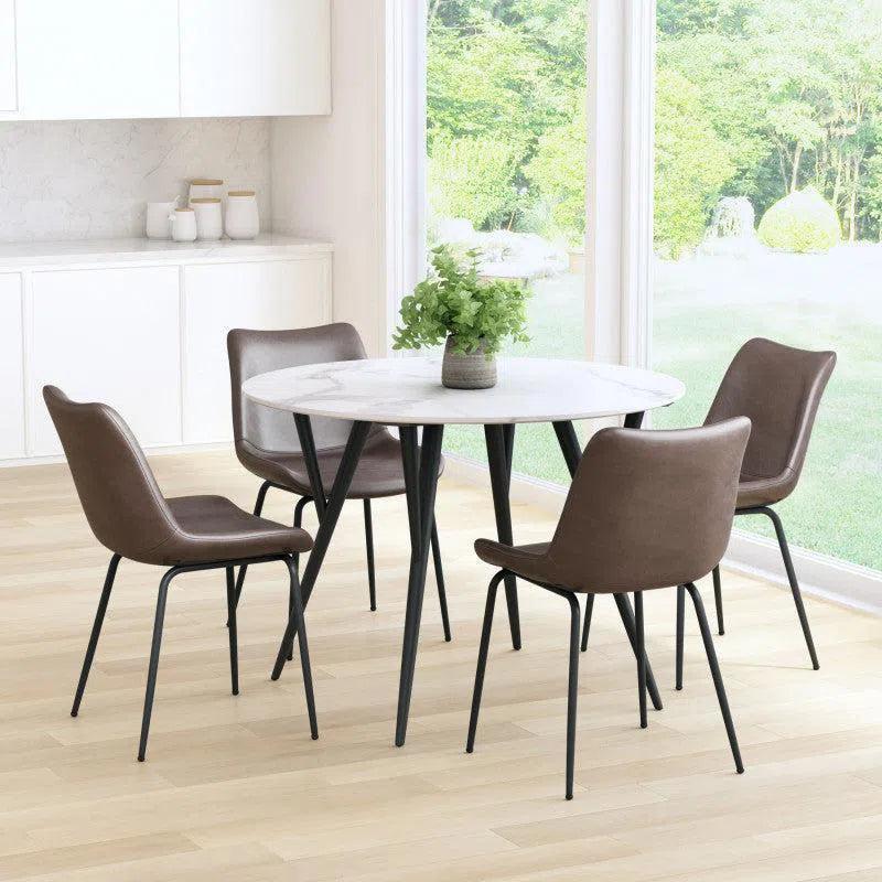 Byron Leather Armless Dining Chair 2PC