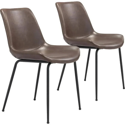 Byron Leather Armless Dining Chair 2PC