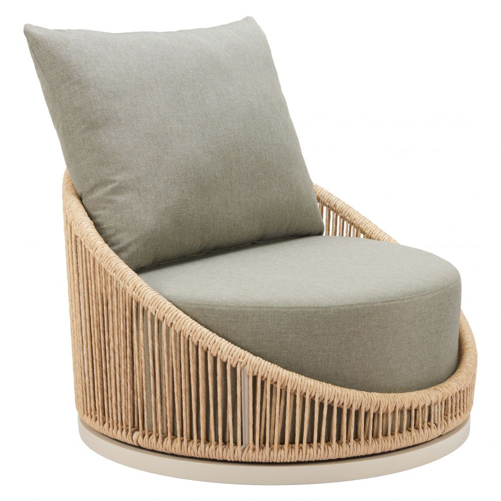 Cabana Olefin Fabric Swivel Outdoor Accent Chair