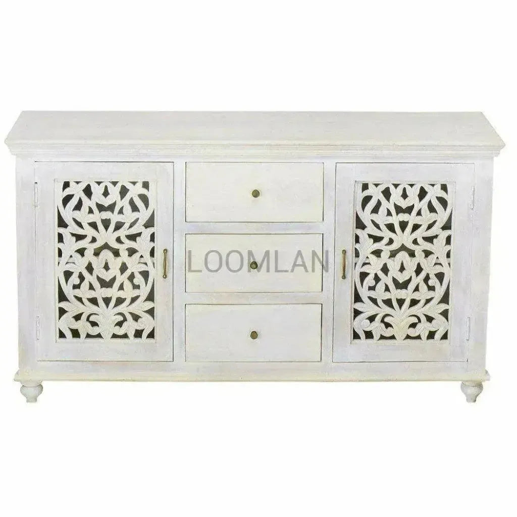 Caldorra Three Drawers White Sideboard