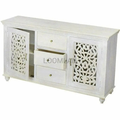 Caldorra Three Drawers White Sideboard