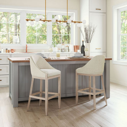 Calmo Textured Fabric Barstool Beige