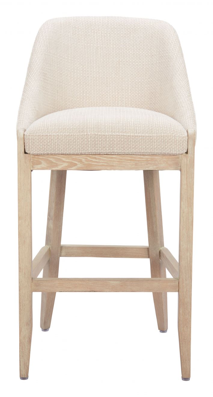 Calmo Textured Fabric Barstool Beige