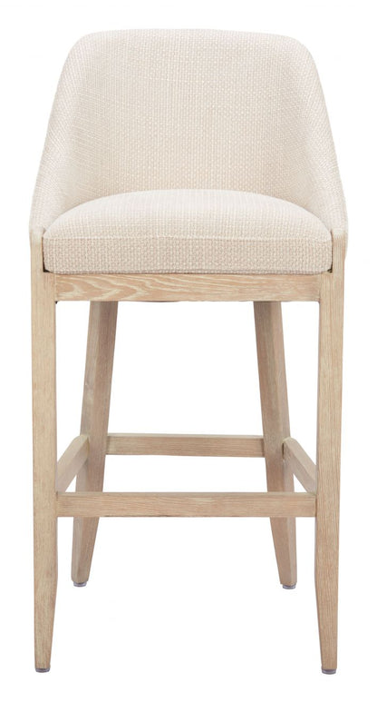 Calmo Textured Fabric Barstool Beige