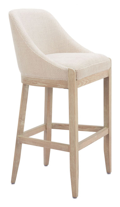 Calmo Textured Fabric Barstool Beige