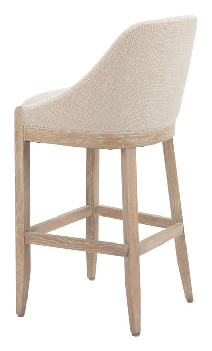 Calmo Textured Fabric Barstool Beige