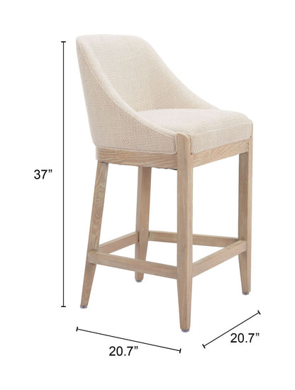 Calmo Textured Fabric Counter Stool Beige