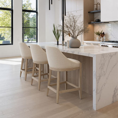 Calmo Textured Fabric Counter Stool Beige