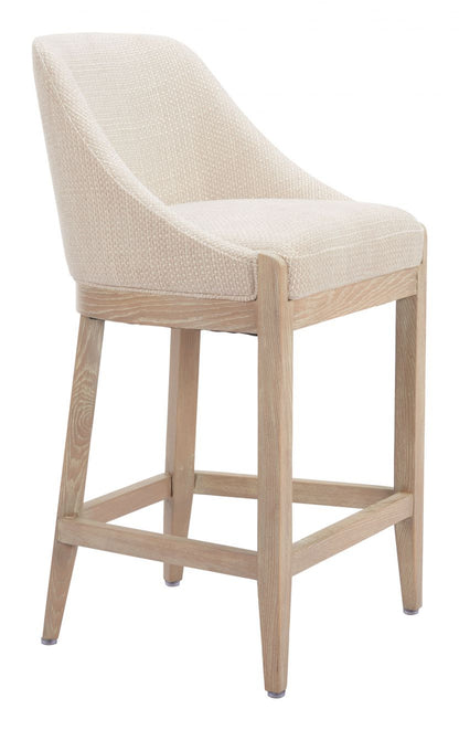 Calmo Textured Fabric Counter Stool Beige