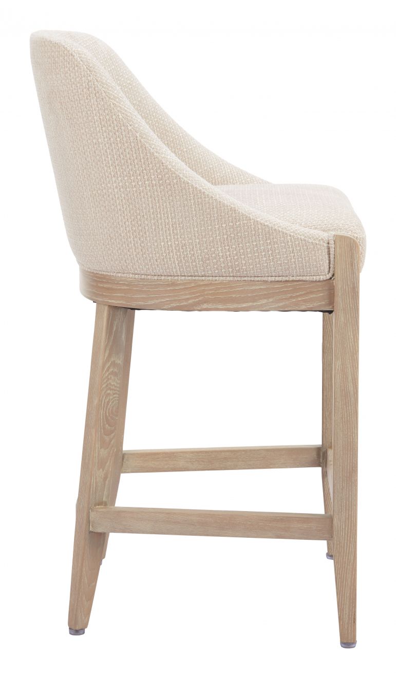 Calmo Textured Fabric Counter Stool Beige