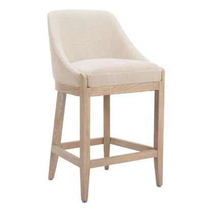 Calmo Textured Fabric Counter Stool Beige