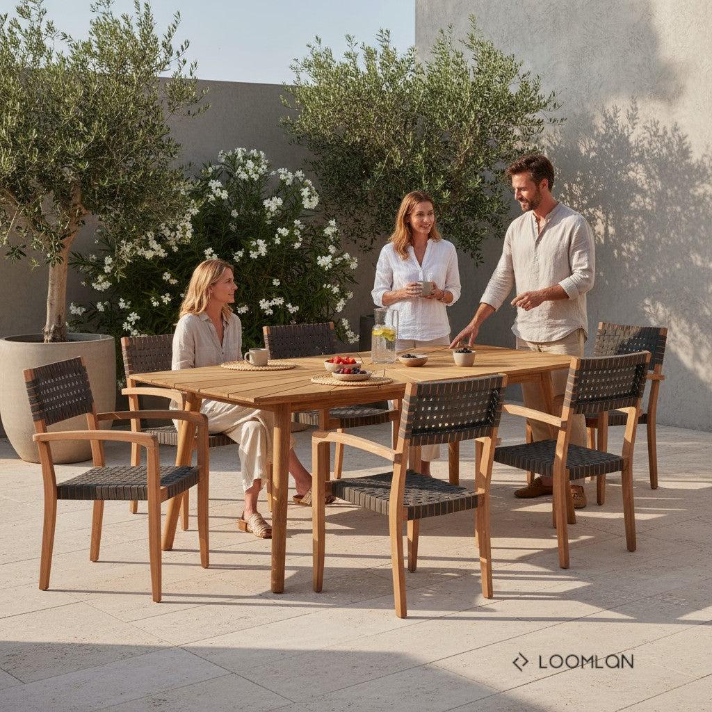 Cambria Rectangular Teak Outdoor Dining Table
